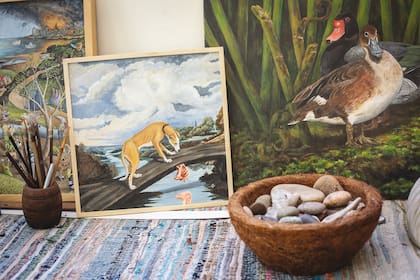 Los Canevari acordaron dividir el trabajo: de 7 a 14 pintaría uno; de 14 a 20, el otro