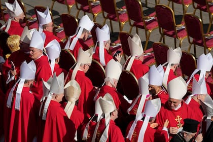 Los cardenales durante el funeral del papa Francisco este fin de semana en Roma.