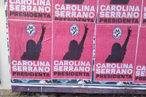 Los carteles de "Carolina Serrano presidenta"