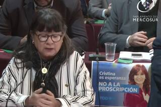 Reparten carteles de Cristina Kirchner en plena sesión del Parlasur en Montevideo