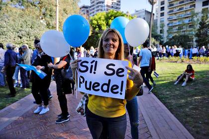 Los carteles de la marcha macrista en Belgrano