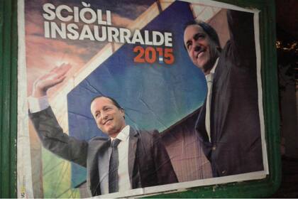 Los carteles de Scioli e Insaurralde que hoy aparecieron en Buenos Aires