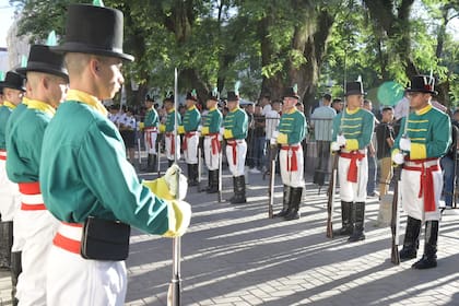 Los cazadores correntinos montaron una guardia de honor