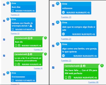 Los chats de Calvete con su hija.