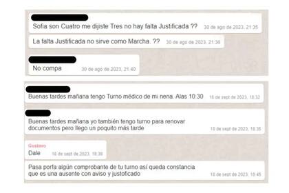 Los chats de la causa número CFP 4489/2023 que señalan un sistema de castigos, multas y contraprestaciones para acceder a planes y alimentos.