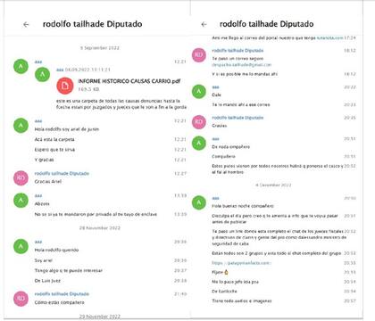 Los chats entre el expolicÃa Zanchetta y el diputado kirchnerista Rodolfo Tailhade