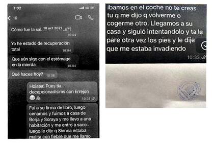 Los chats que forman parte de la causa