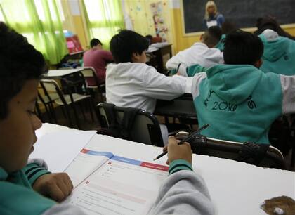 Los chicos de la Escuela N° 7, de Boulogne, completaron la prueba aunque tuvieron momentos de angustia