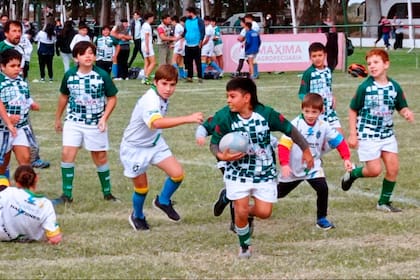 Los chicos de Los Hurones, club de rugby de Arroyito, Córdoba