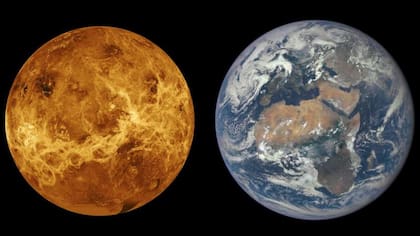 Los científicos sospechan que Theia y la Tierra tenían una composición básica similar, al igual que Venus (izquierda) y la Tierra (derecha) comparten propiedades similares.