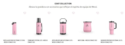 Los cinco productos que conforman la línea personalizada de Messi x Stanley 1913
