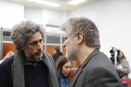 Los cineastas Mariano Cohn y Gastón Duprat, durante la última audiencia del juicio