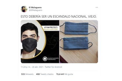 Los clientes de Atom Protect se quejaron de que el color de los barbijos no es fiel a lo ofrecido en el lanzamiento