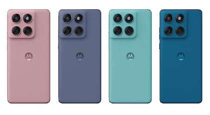 Los colores del Motorola Edge 60 Fusion; el acabado es en cuero vegano o en una textura símil tejido