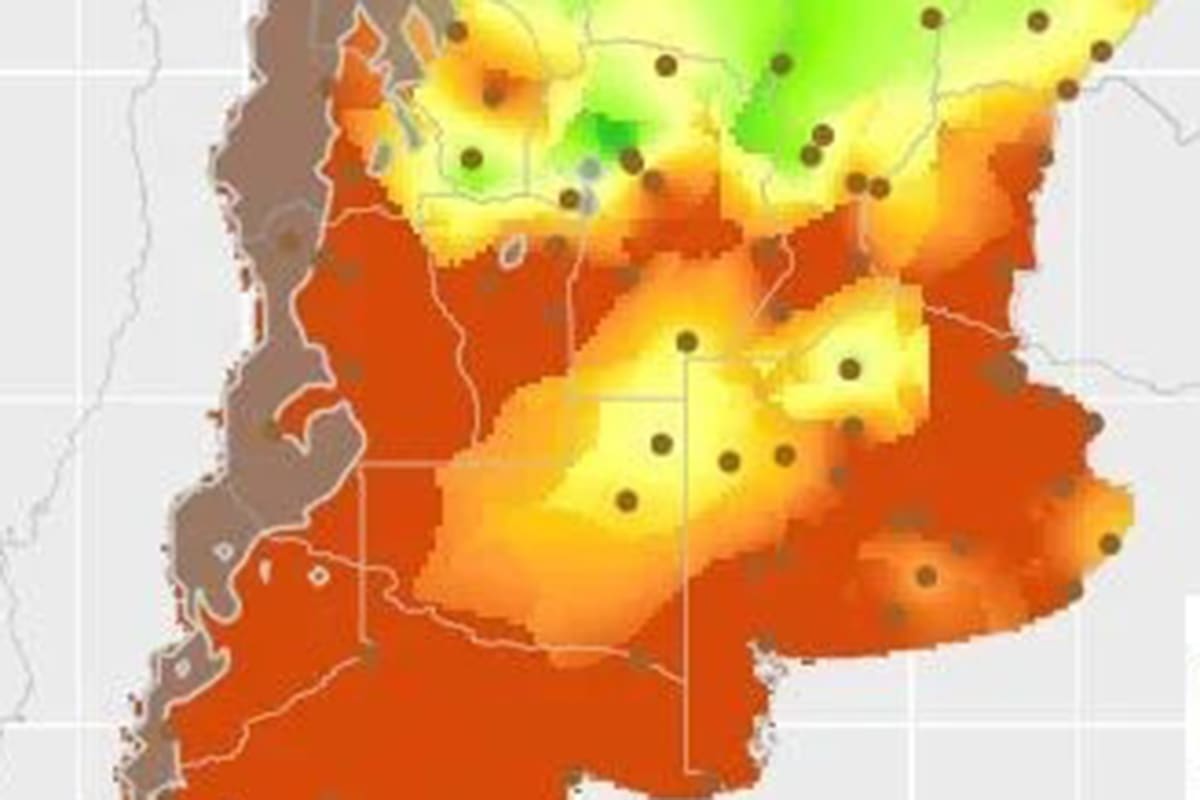 Choveu, mas o alívio foi muito parcial e estimam que a província agrícola já perderá 800 milhões de dólares.