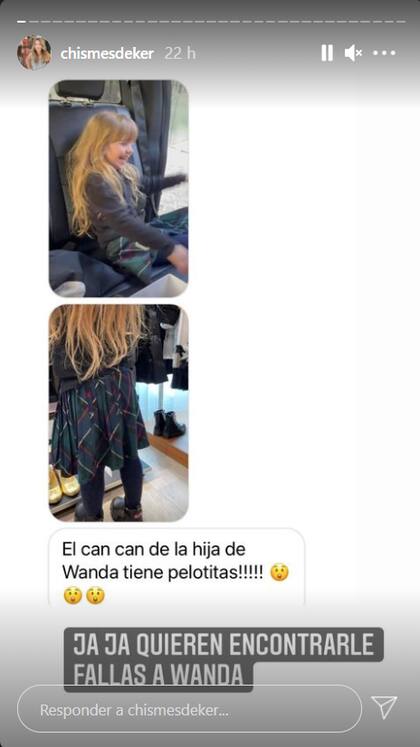 Los comentarios ácidos respecto de las medias de la hija menor de Wanda Nara