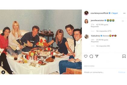 Los comentarios de Jennifer Aniston y Lisa Krudow en el posteo de Courteney Cox