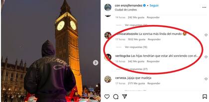 Los comentarios de los seguidores de Enzo Fernández