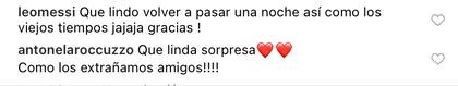Los comentarios de Messi y Antonela en la foto de Sofía Balbi