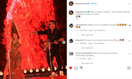Los comentarios en la publicación de Sanz provocaron un debate sobre el supuesto romance entre él y Shakira