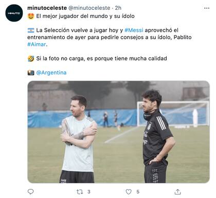 Los comentarios en las redes sobre la foto de Messi y Aimar