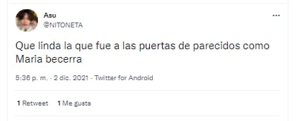 Los comentarios en redes sociales por la doble de María Becerra (Crédito: Twitter)
