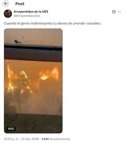 Los comentarios en redes sociales tras el incendio en la Facultad de Ciencias Sociales de la Universidad de Buenos Aires (UBA)