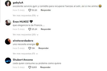Los comentarios que los s hicieron en la publicación