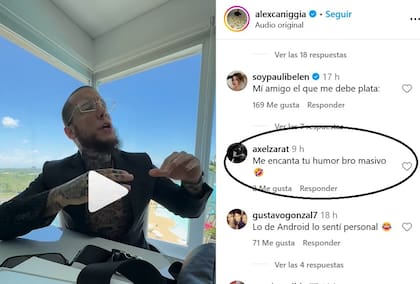 Los comentarios que recibió Alex Caniggia en su posteo