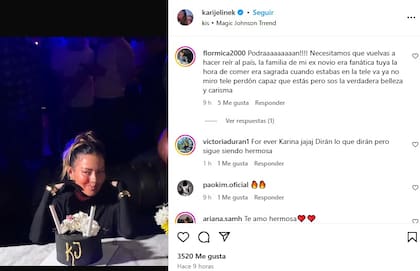 Los comentarios que recibió Jelinek por su cumpleaños