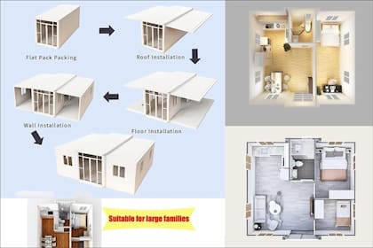 Los compradores de la tiny house de Amazon USA pueden personalizar el interior según el tamaño que elijan