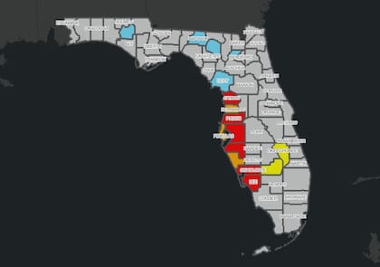 Los condados con órdenes de evacuación en Florida