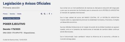 Los considerandos del DNU 179/2025, sobre el cepo cambiario