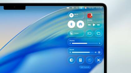 Los controles traslúcidos de macOS 26 Tahoe