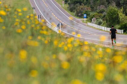 Los corredores también se animan a lugares más alejados y recorren la ruta camino a José Ignacio