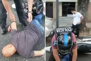 Los cronistas estaban trabajando cuando se vieron envueltos en un episodio de inseguridad que terminó con dos motochorros detenidos