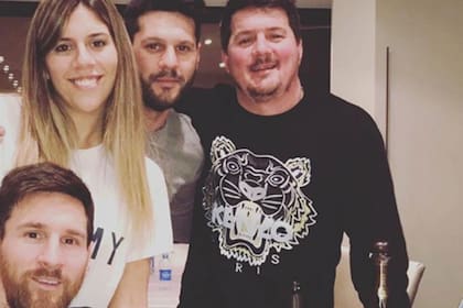 Los cuatro hermanos Messi; Rodrigo está a la derecha de la imagen