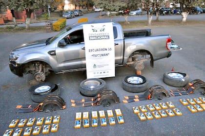 Los cuatro neumáticos contenían paquetes con cocaína
