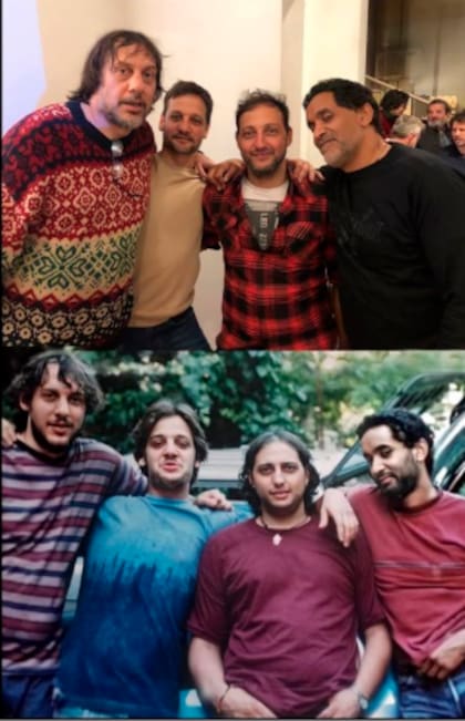 Los cuatro protagonistas, en 2000 y en 2021