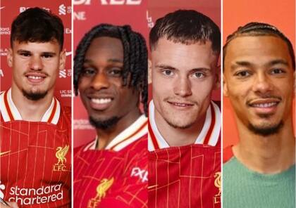 Los cuatro refuerzos principales del Liverpool en este mercado, suman más 300 millones de euros: Milos Kerkez, Jeremie Frimpong, Florian Wirtz y Hugo Ekitiké