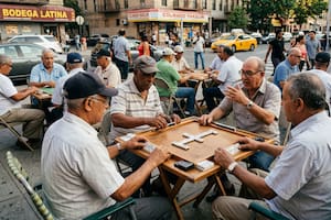 Cubanos y dominicanos disputan el dominó en las veredas del Bronx cuando llega la primavera