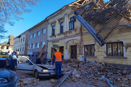 Los daños causados por el terremoto de magnitud 6,4 en la ciudad de Petrinja, Croacia