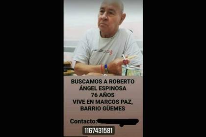 Los datos que difundió la familia de Roberto en las redes sociales