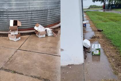 Los desperdicios que dejaron los ladrones en uno de los robos cometidos