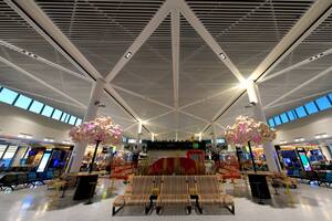 Los detalles de diseño de la terminal A en el Aeropuerto Internacional Newark Liberty