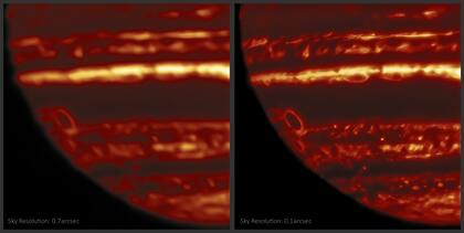 Los detalles en las nubes de Júpiter revelados desde el observatorio desde Hawaii