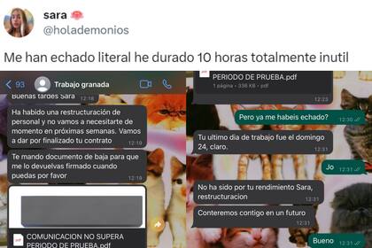 Los devastadores mensajes que recibió horas después por parte de sus empleadores