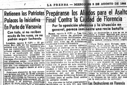 Los diarios argentinos se hicieron eco del Levantamiento de Varsovia
