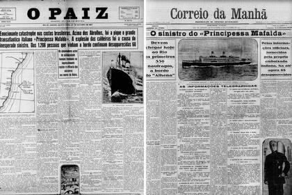 Los diarios de Brasil informaron la tragedia el miércoles 26 de octubre de 1927
