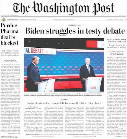Los diarios de EE.UU. dieron sus sensaciones sobre el debate de Trump y Biden